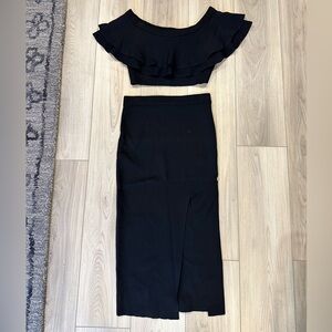 Gianni Bini Black Ruffle Skirt Set